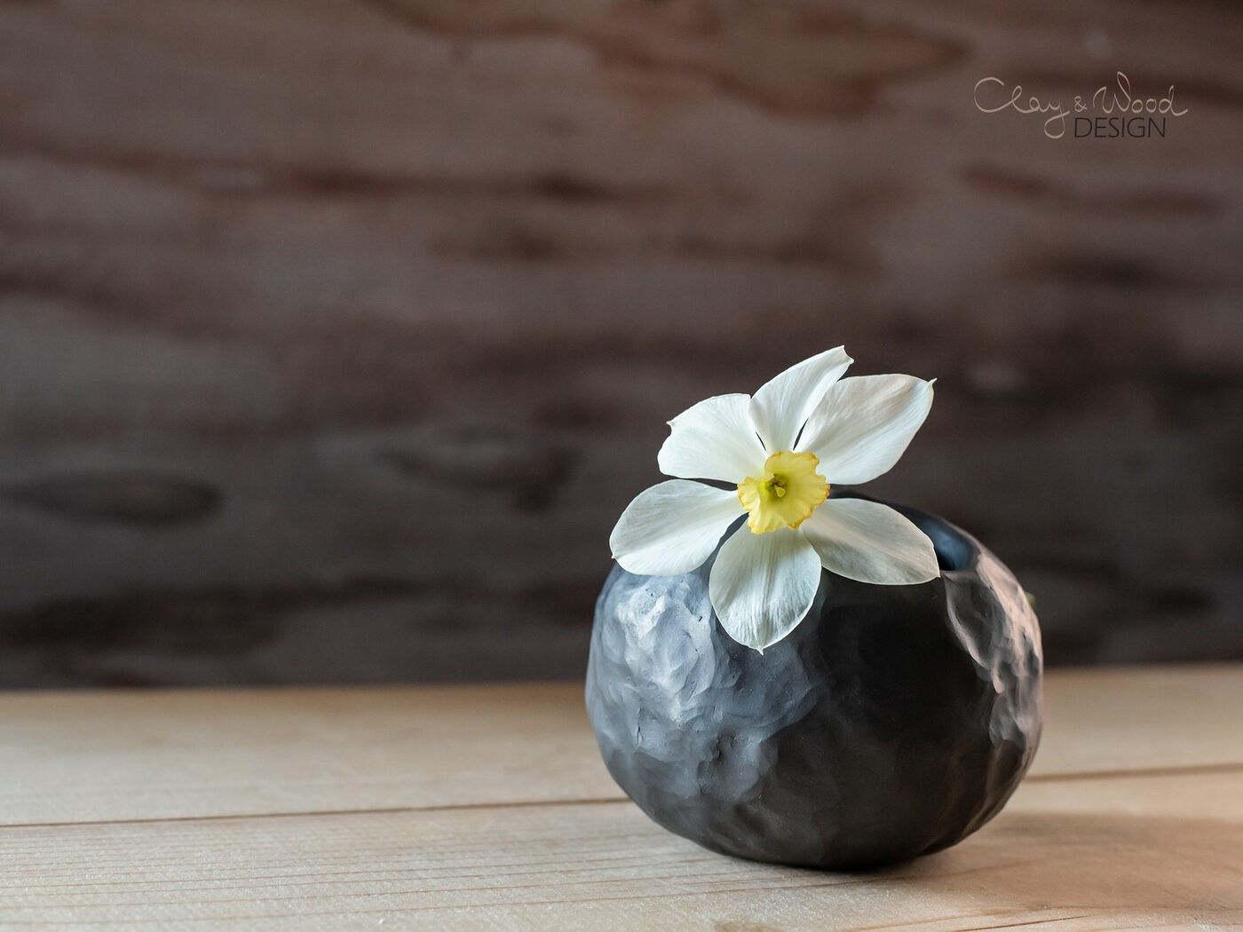 Vāze Clay & Wood Design, augstums 9 cm, keramika — attēls 2