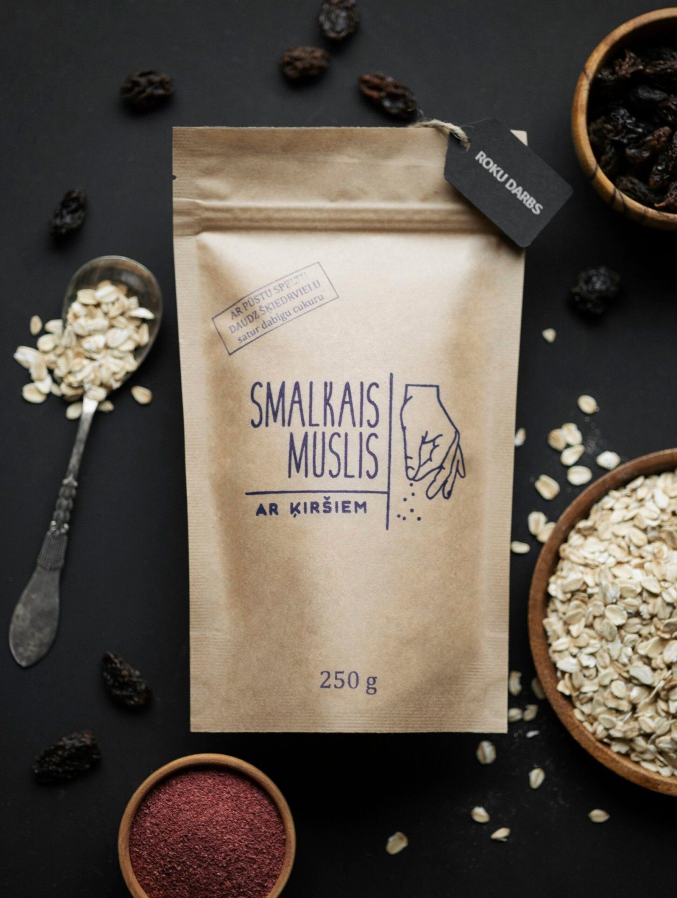 Brokastu pārslas Smalkais Muslis, ķiršu, musli, 250 g