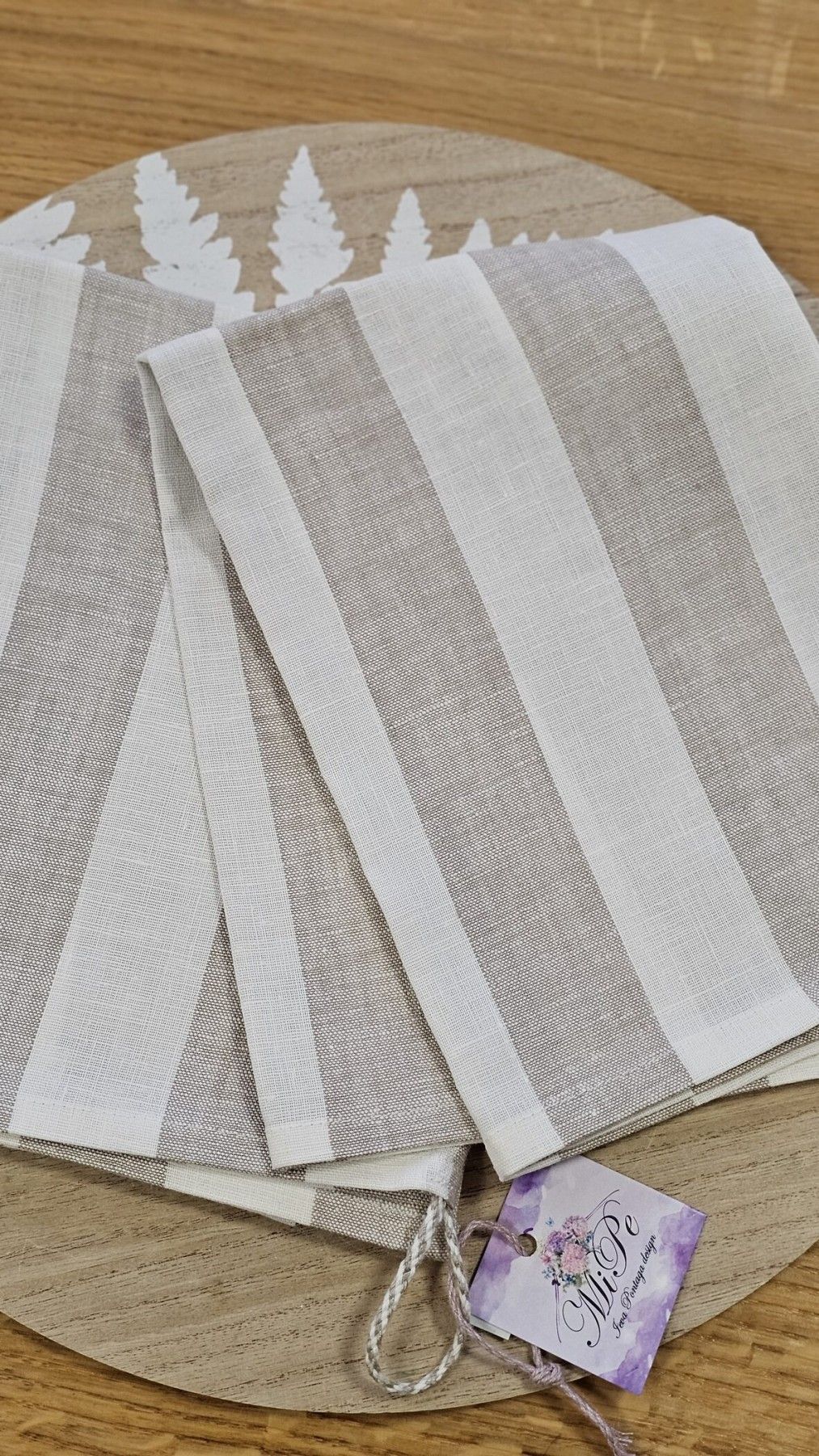 Dvielis MiPe Design, lins, bēšā krāsā