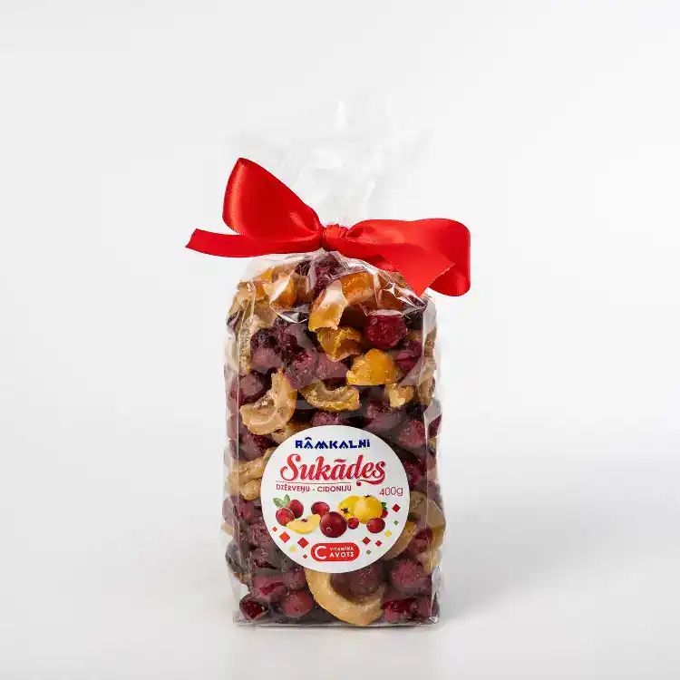 Lielogu dzērveņu un krūmcidoniju sukādes, 400 g