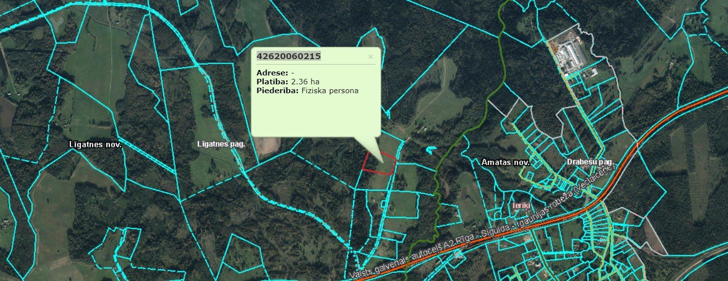 Zemes gabals 2,36 ha, Līgatnes pagasts — attēls 2