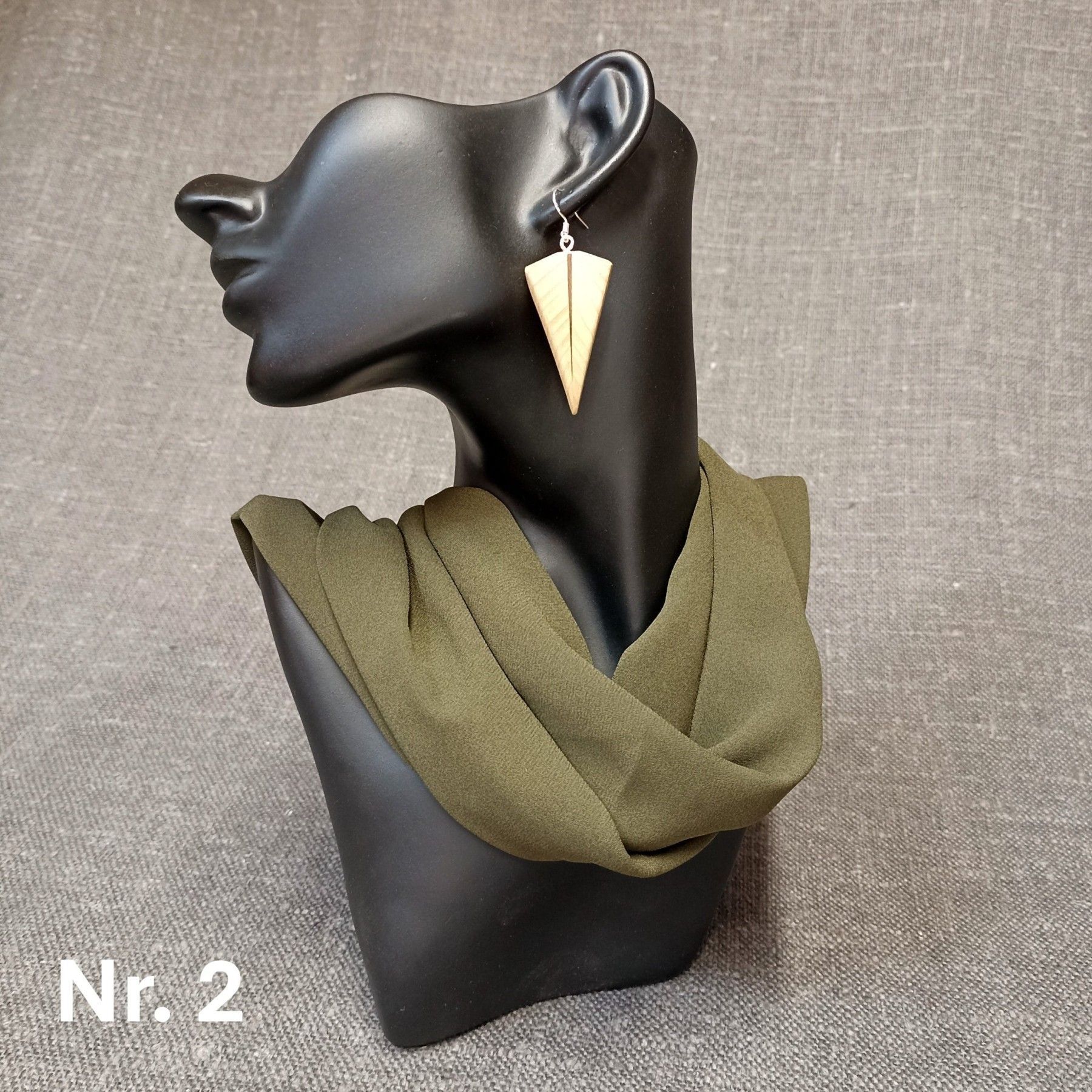 Auskari Raibi Koki, koks, bēšā, brūnā krāsā — attēls 3