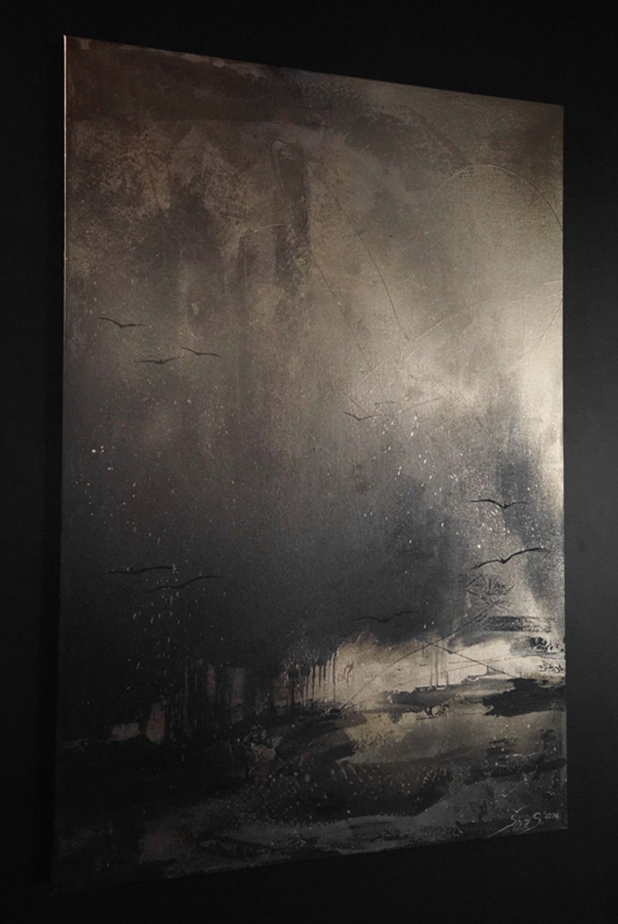 Glezna Artterrace, zelta, pelēkā krāsā — attēls 2