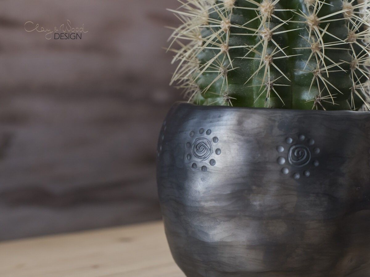 Puķu pods Clay & Wood Design, Ø 12,5 cm, augstums 9 cm — attēls 2