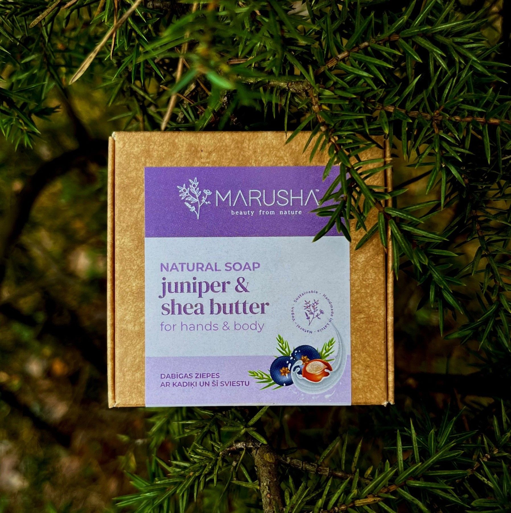 Cietās ziepes MARUSHA, koksnes aromāts, 85 g — attēls 3
