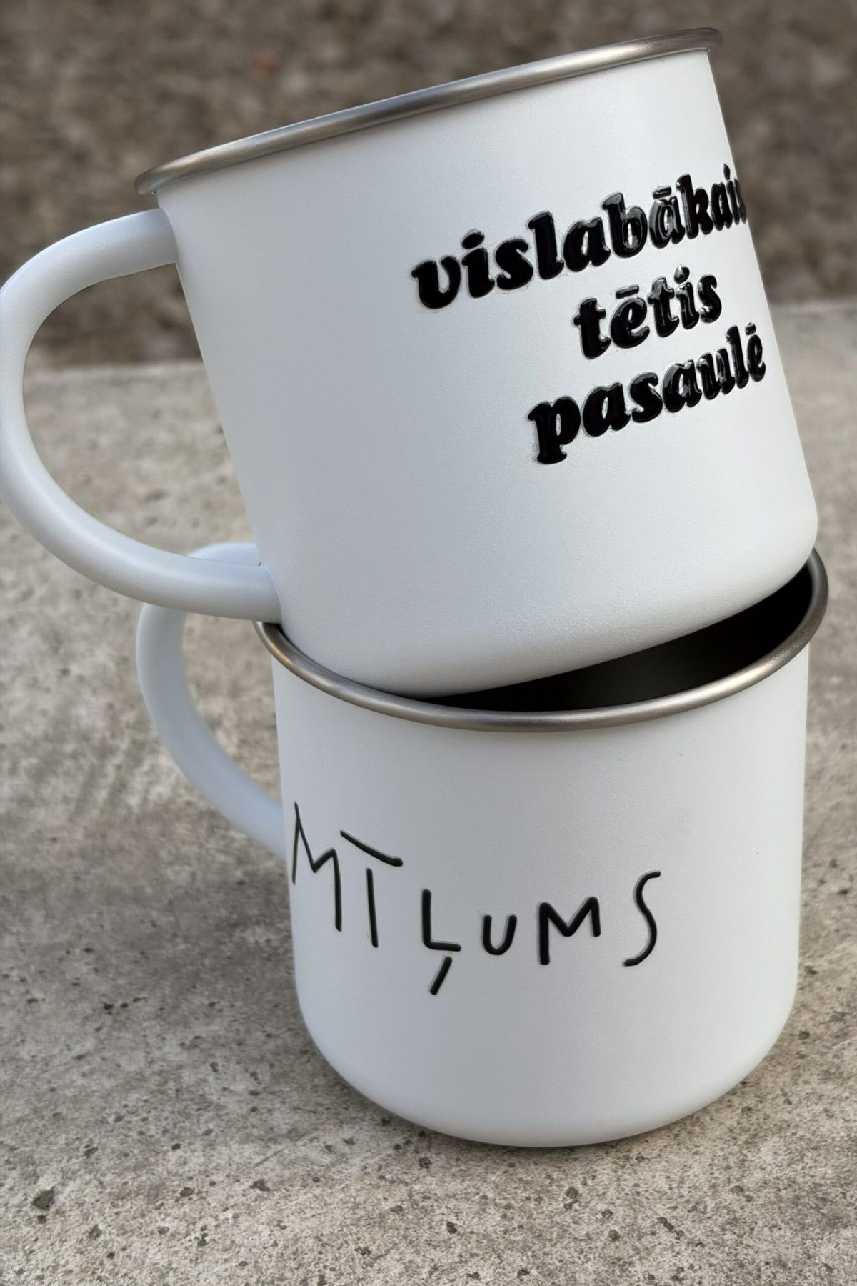 Krūze M50, 300 ml, metāls, baltā krāsā — attēls 3
