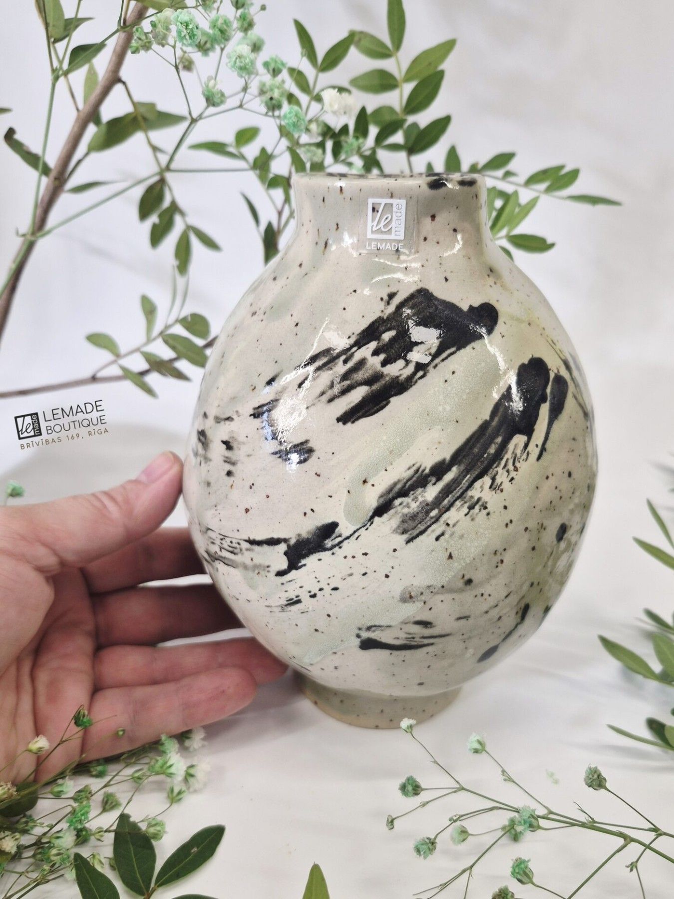 Vāze LeMade, augstums 17,5 cm, keramika, bēšā krāsā — attēls 3