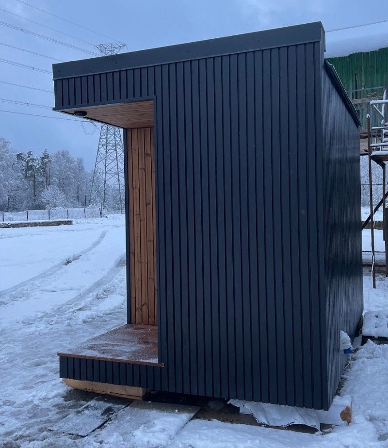 Karkasa pirts, malkas krāsns, 8,64 m² — attēls 3