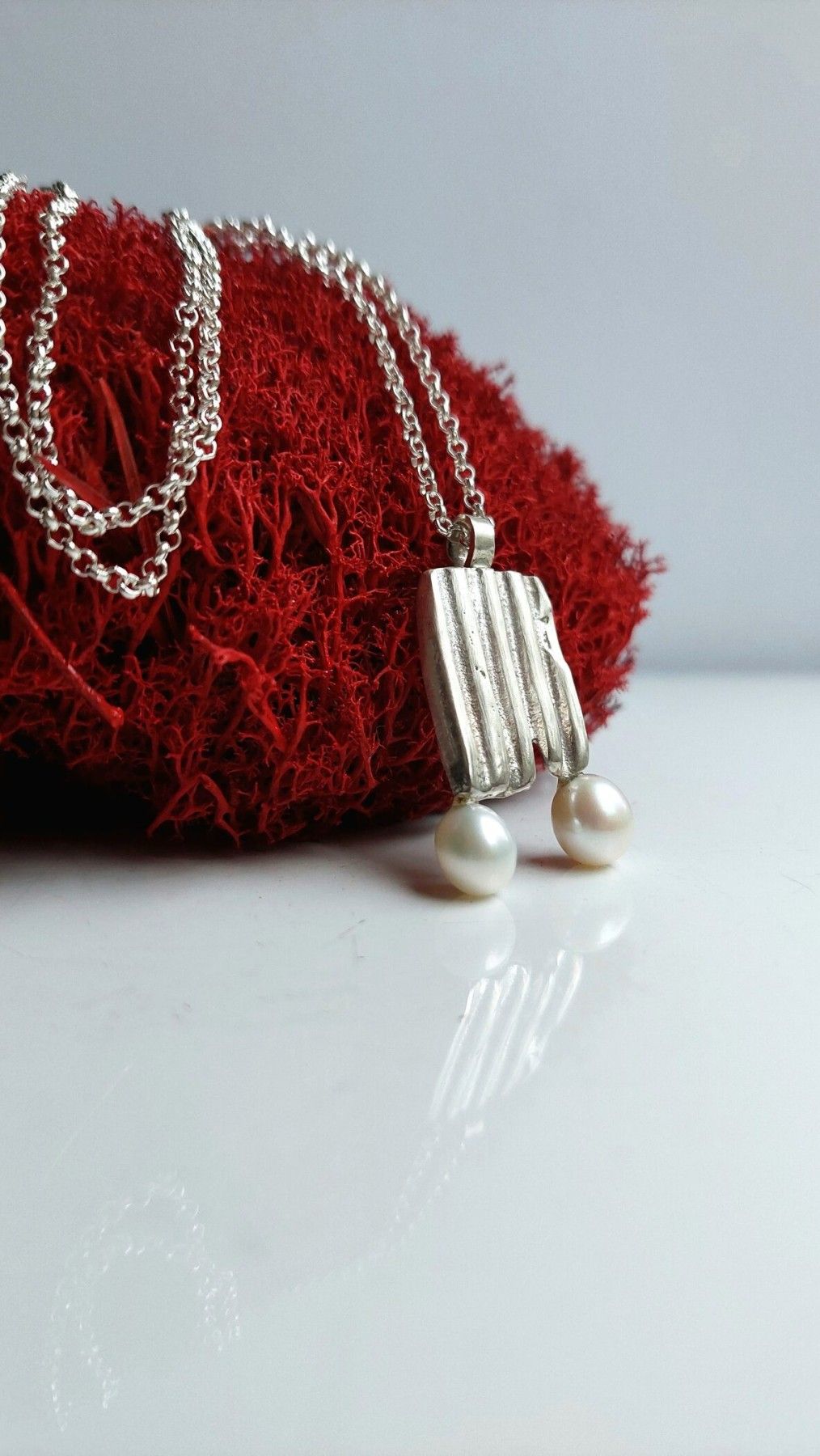 Kulons Asmane Jewellery, sudrabs 925, ar pērli — attēls 4