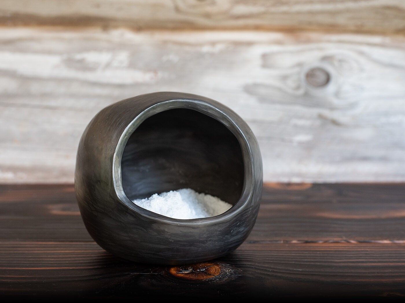 Garšvielu trauciņš Clay & Wood Design, keramika, melnā krāsā