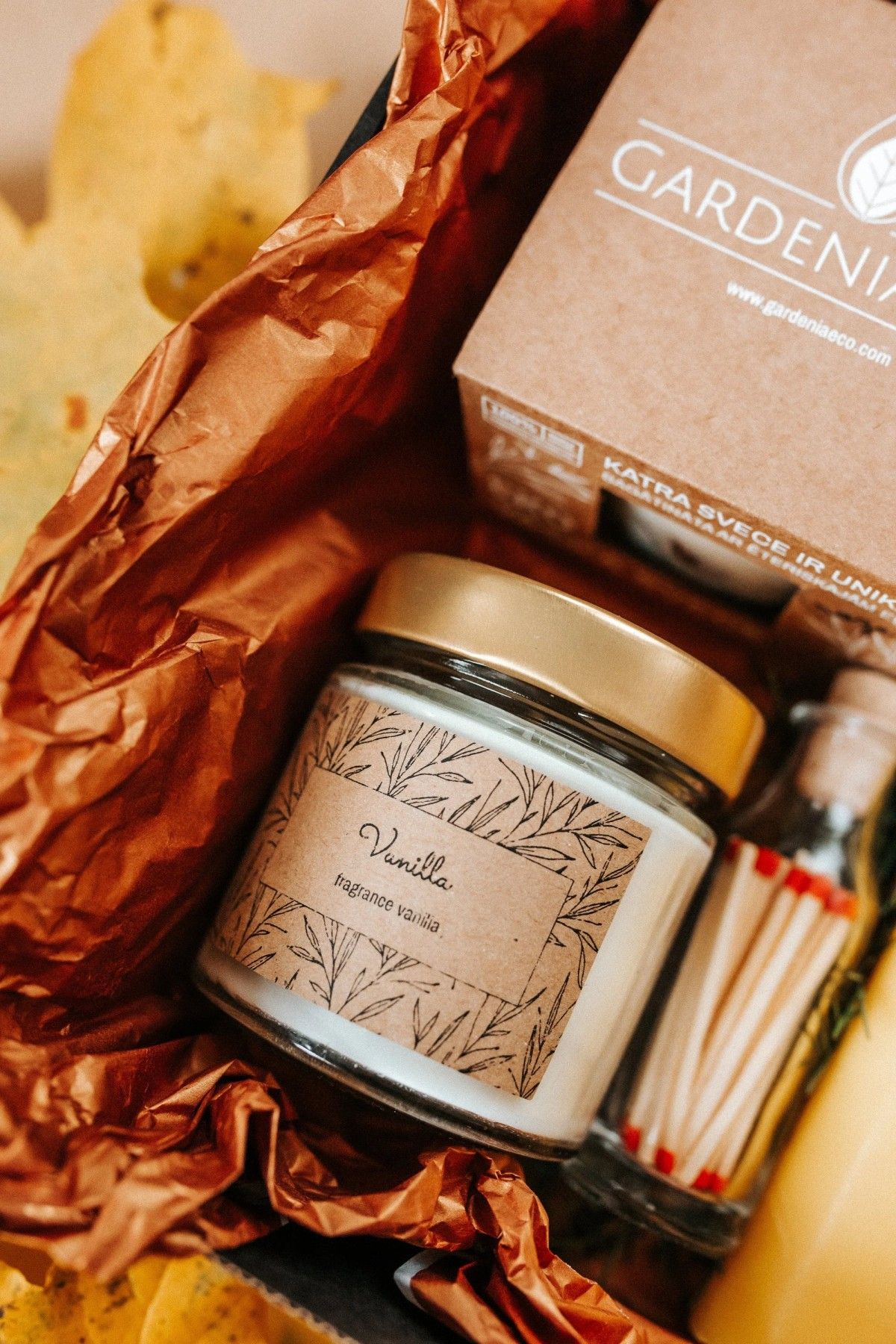 Svece Gardenia Eco, dzeltenā krāsā — attēls 4