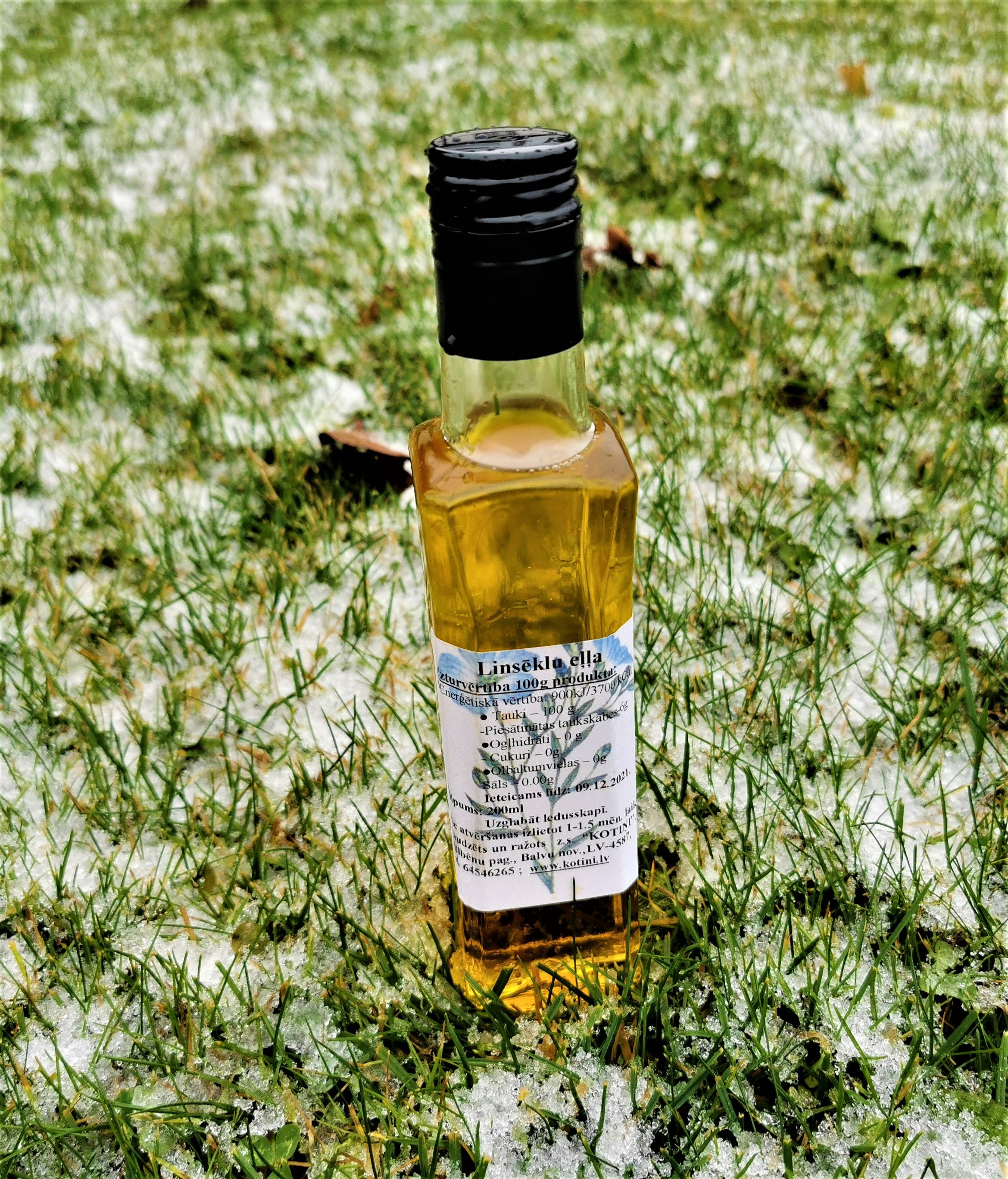 Linsēklu eļļa, auksti spiesta, 200 ml — attēls 2