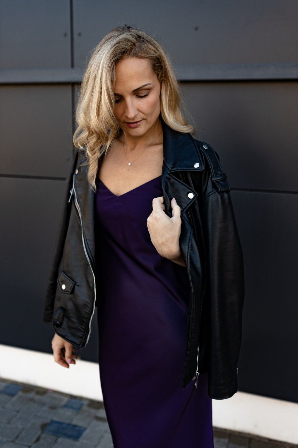 Kleita DEJAMOON, M, L, XL, maksi, satīns, violetā krāsā — attēls 4