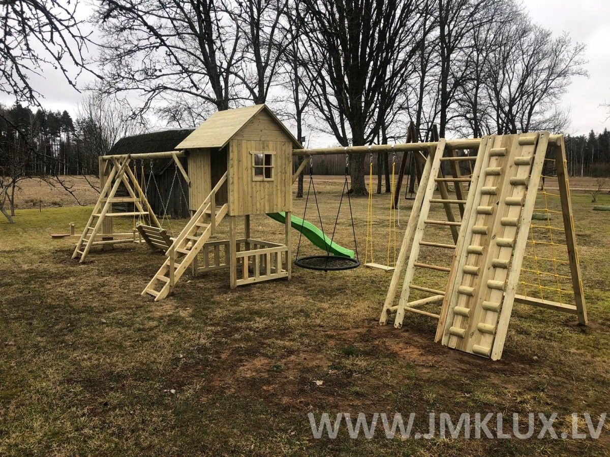 Rotaļu komplekss JMK LUX, platums 4,5 m, garums 10 m, koks — attēls 2