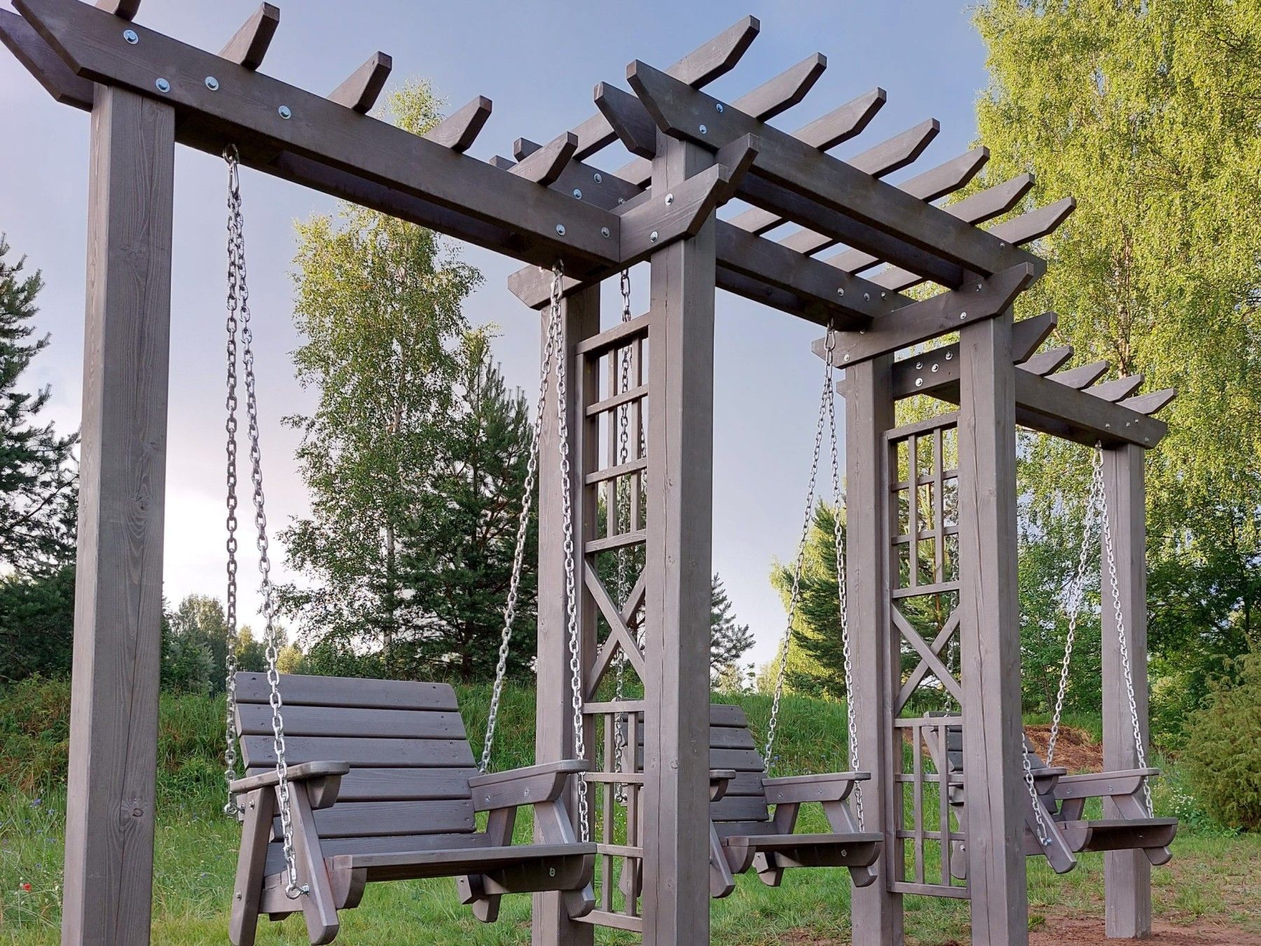 Šūpuļkrēsls Timber Dream Pergola, platums 230 cm, koks — attēls 3