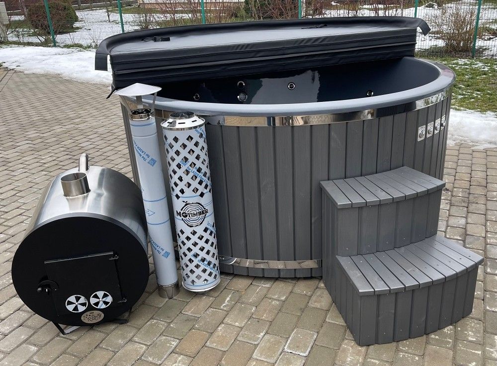Stiklšķiedras kubls, ārējā krāsns, 8 personām