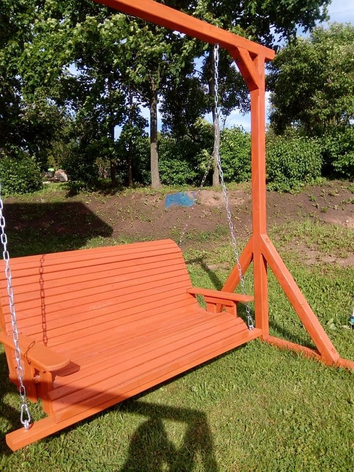Šūpuļkrēsls Ēvele Mēbele, koks, oranžā krāsā