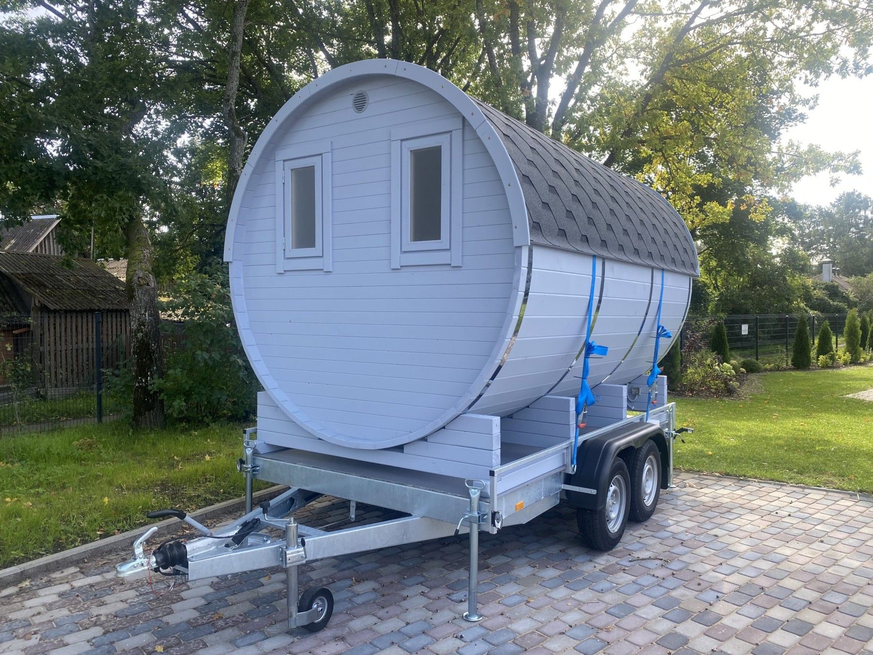 Mobilā pirts, malkas krāsns, 7,59 m²