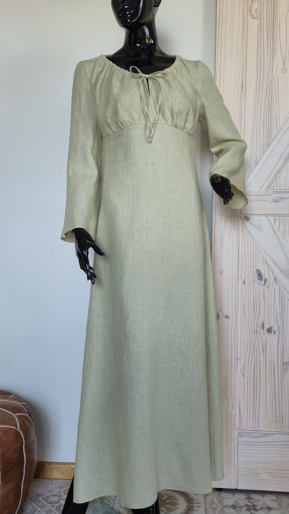 Kleita Feel the Style, XS, S, M, L, maksi, lins, zaļā krāsā — attēls 4