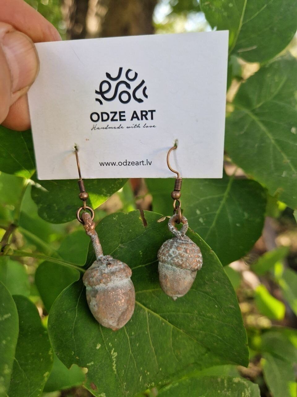 Auskari Odze Art, bēšā, brūnā krāsā