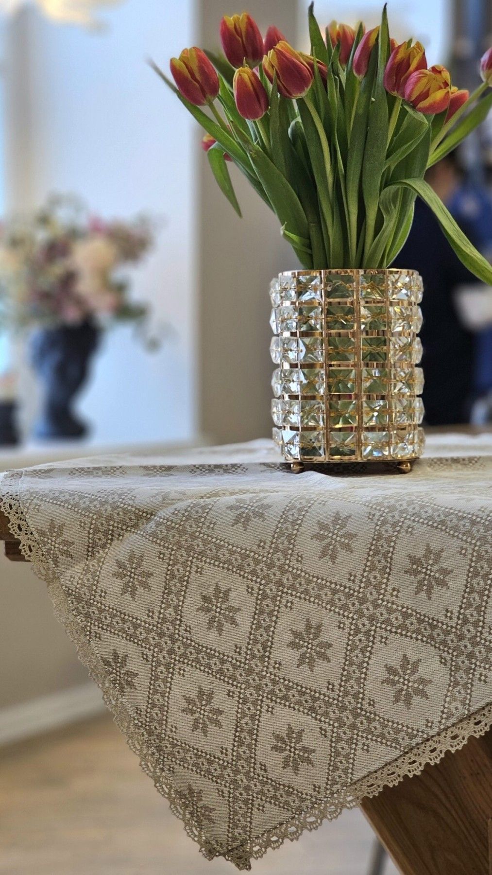 Galdauts MiPe Design, garums 100 cm, lins, bēšā krāsā