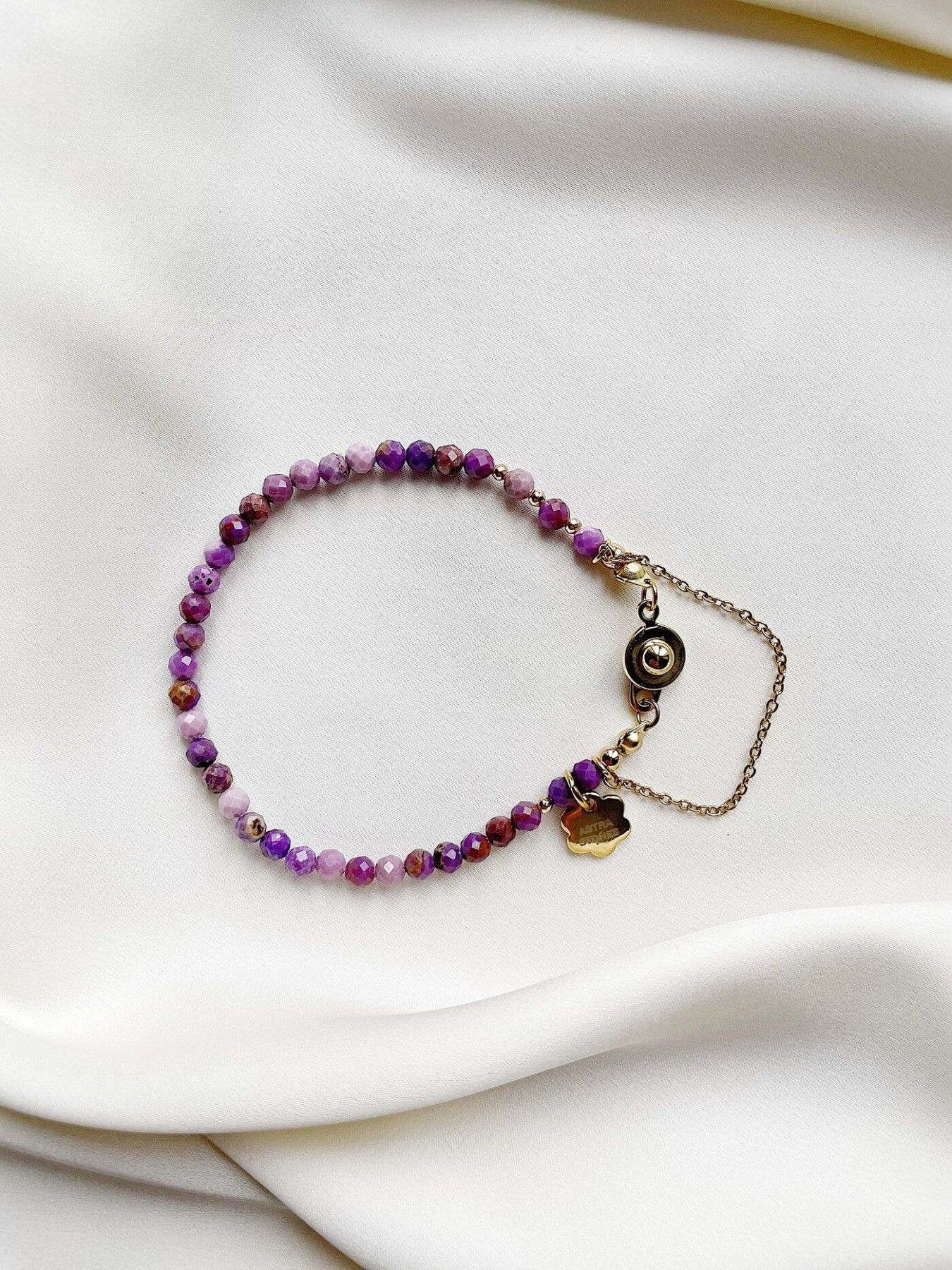 Rokassprādze Astra Stones, ar pusdārgakmeni, violetā krāsā — attēls 3