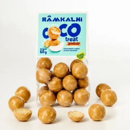 Kokosriekstu našķis Amber šokolādē, 60 g (kastīte) — attēls 2