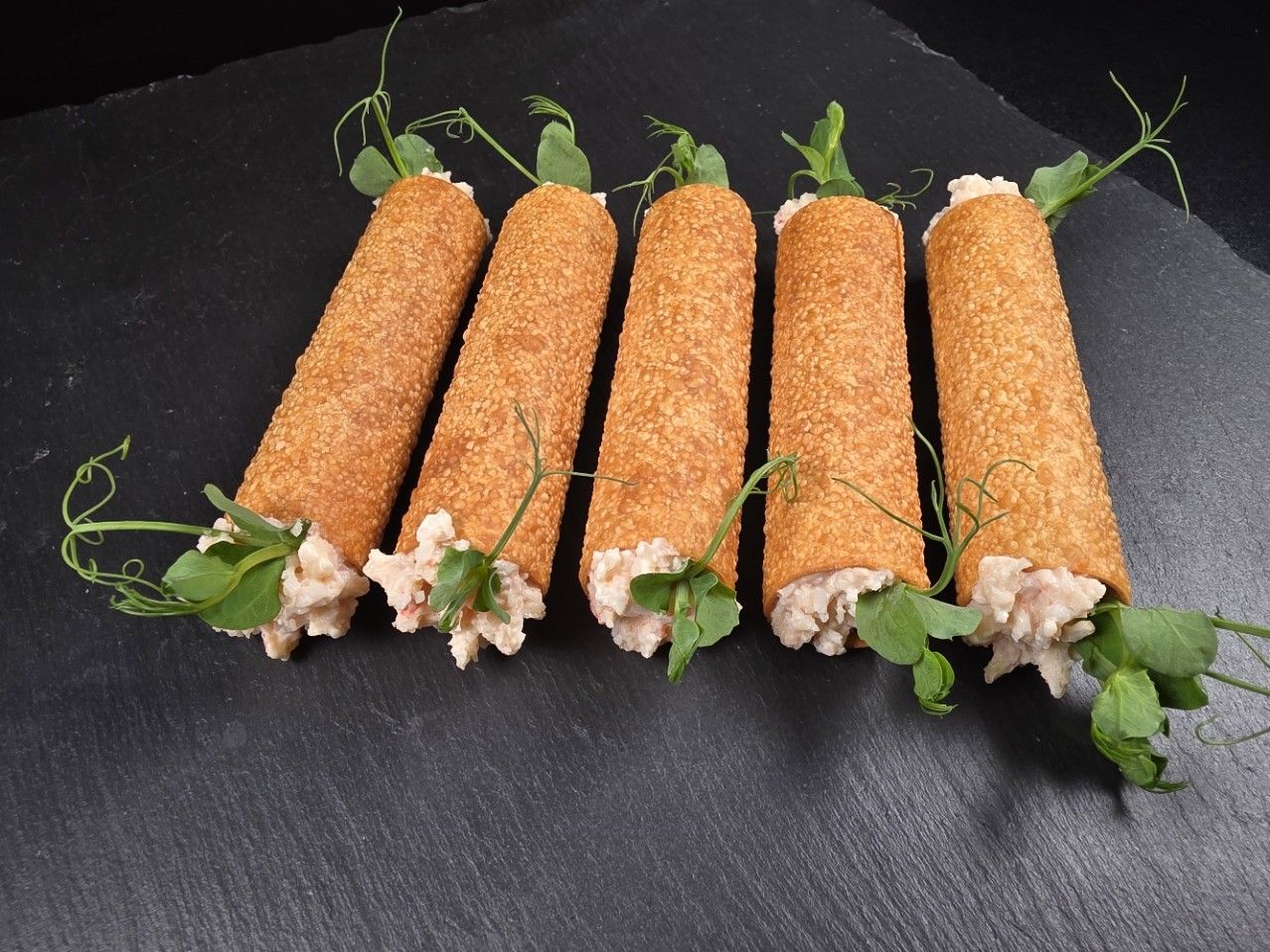 Uzkodas, cannelloni ar krabju, garneļu un laima pildījumu — attēls 3