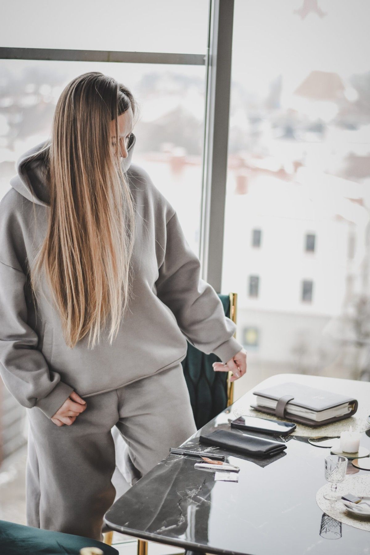 Sieviešu kostīms PIENALOTÉ, S, M, L, XL, pelēkā krāsā