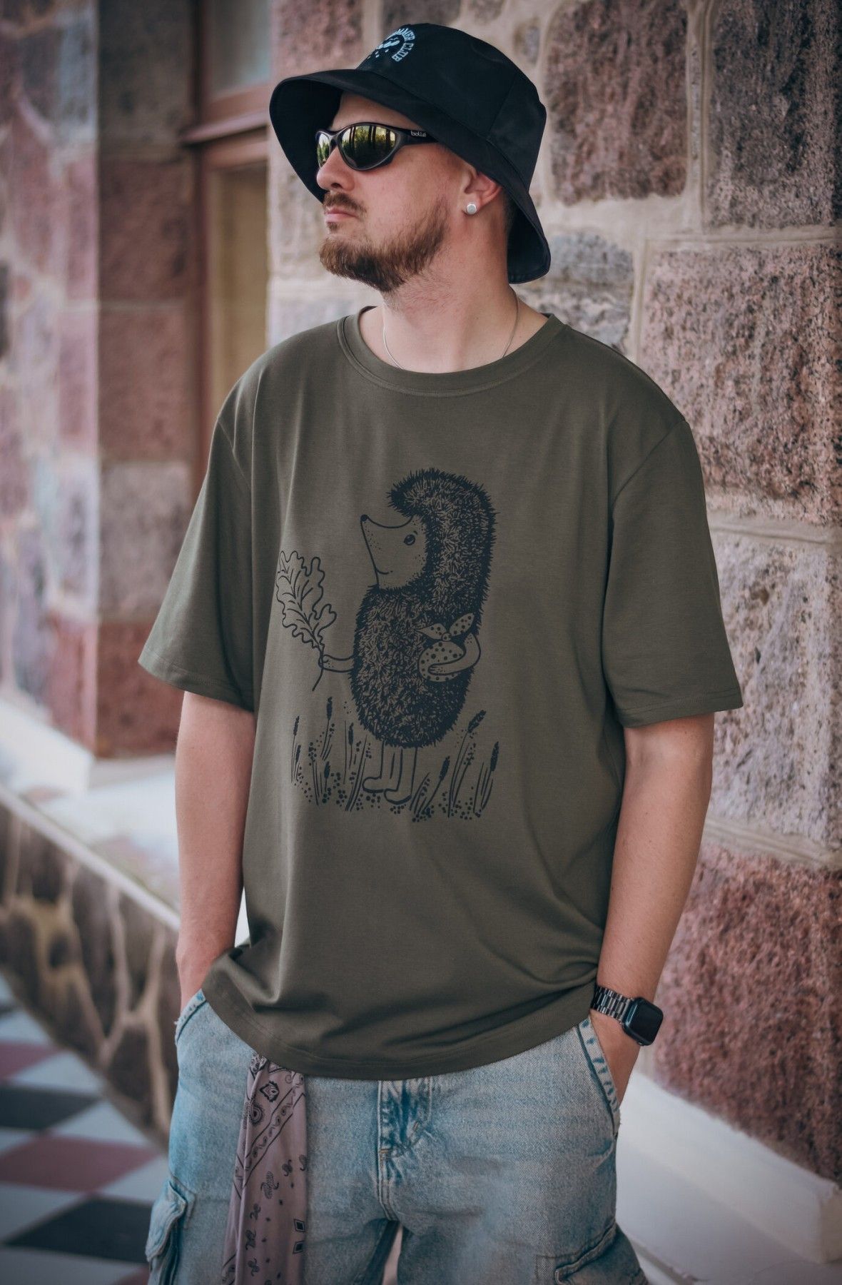 Vīriešu T-krekls PIENALOTÉ, S, M, L, XL, XXL, haki krāsā