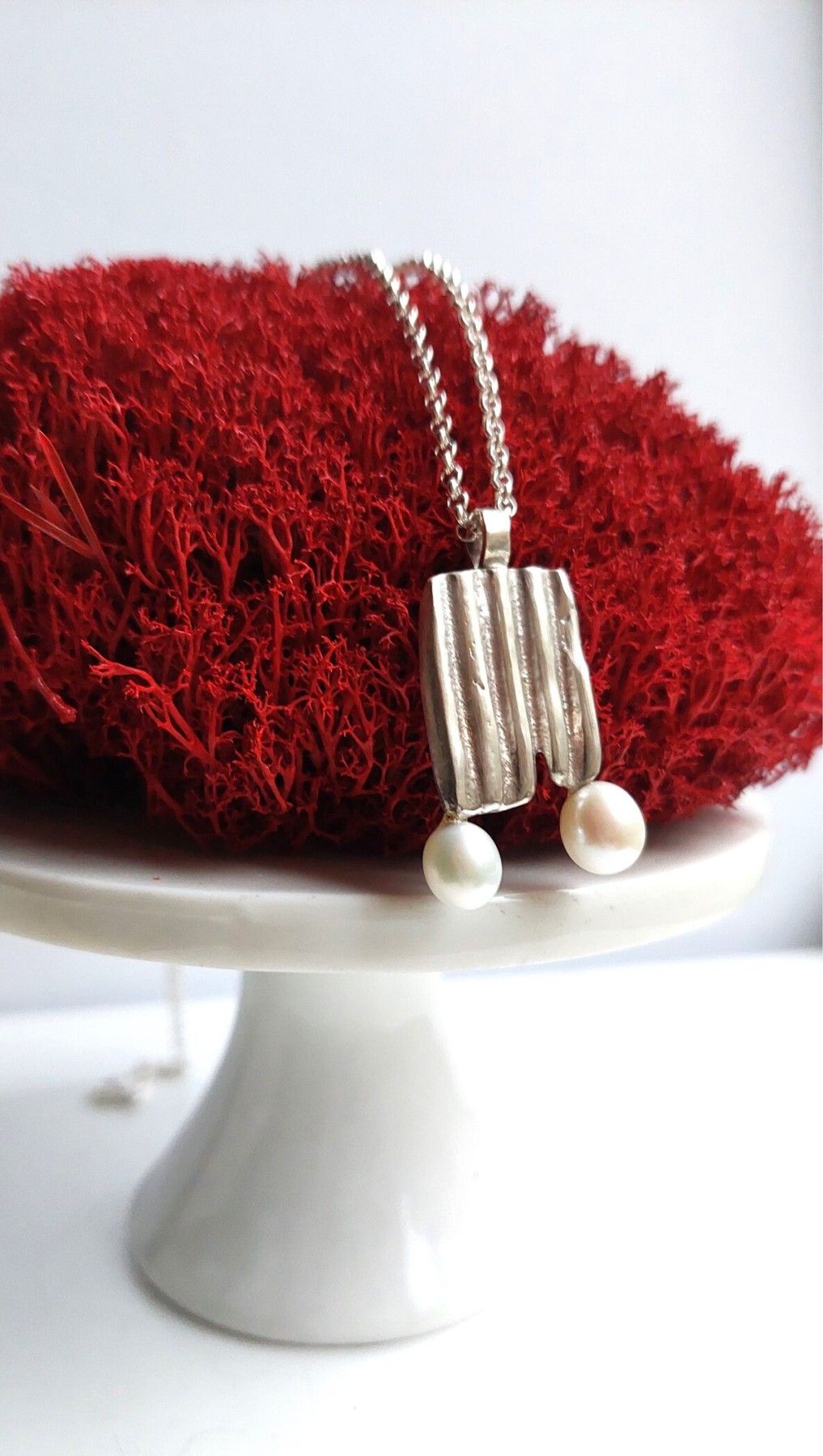 Kulons Asmane Jewellery, sudrabs 925, ar pērli — attēls 3