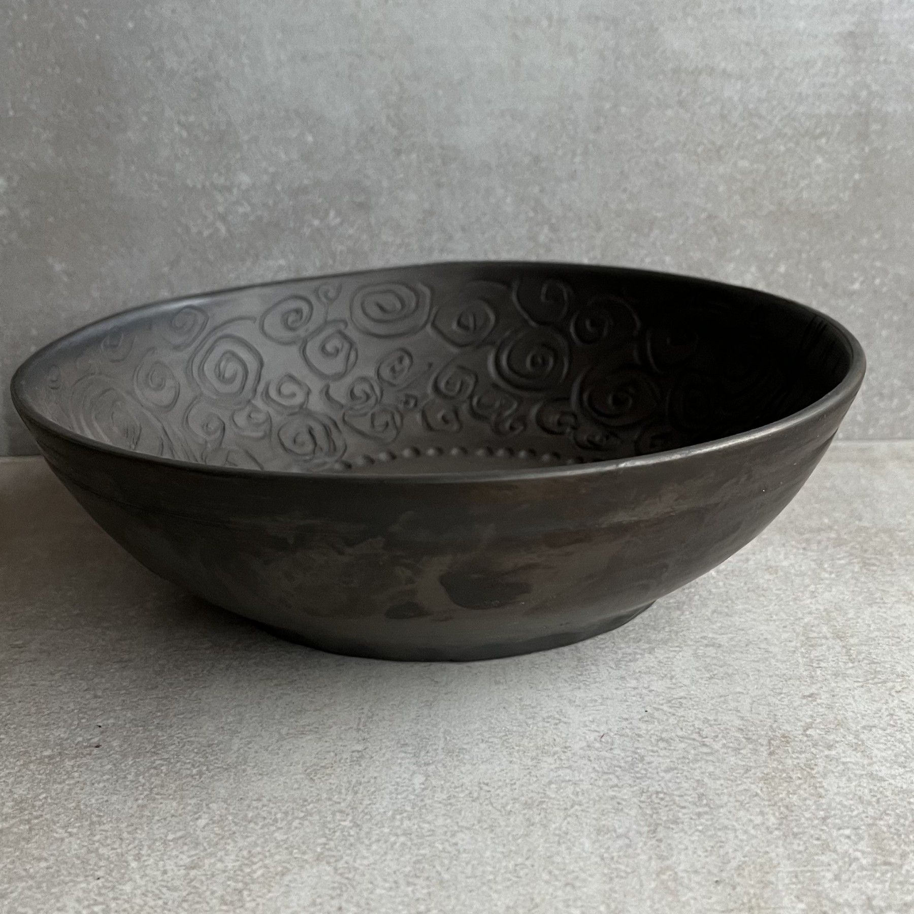Bļoda Inga Pērkons, 19 cm, keramika, melnā krāsā