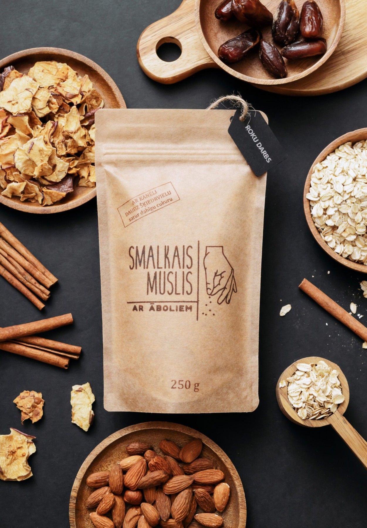 Brokastu pārslas Smalkais Muslis, ābolu, musli, 250 g