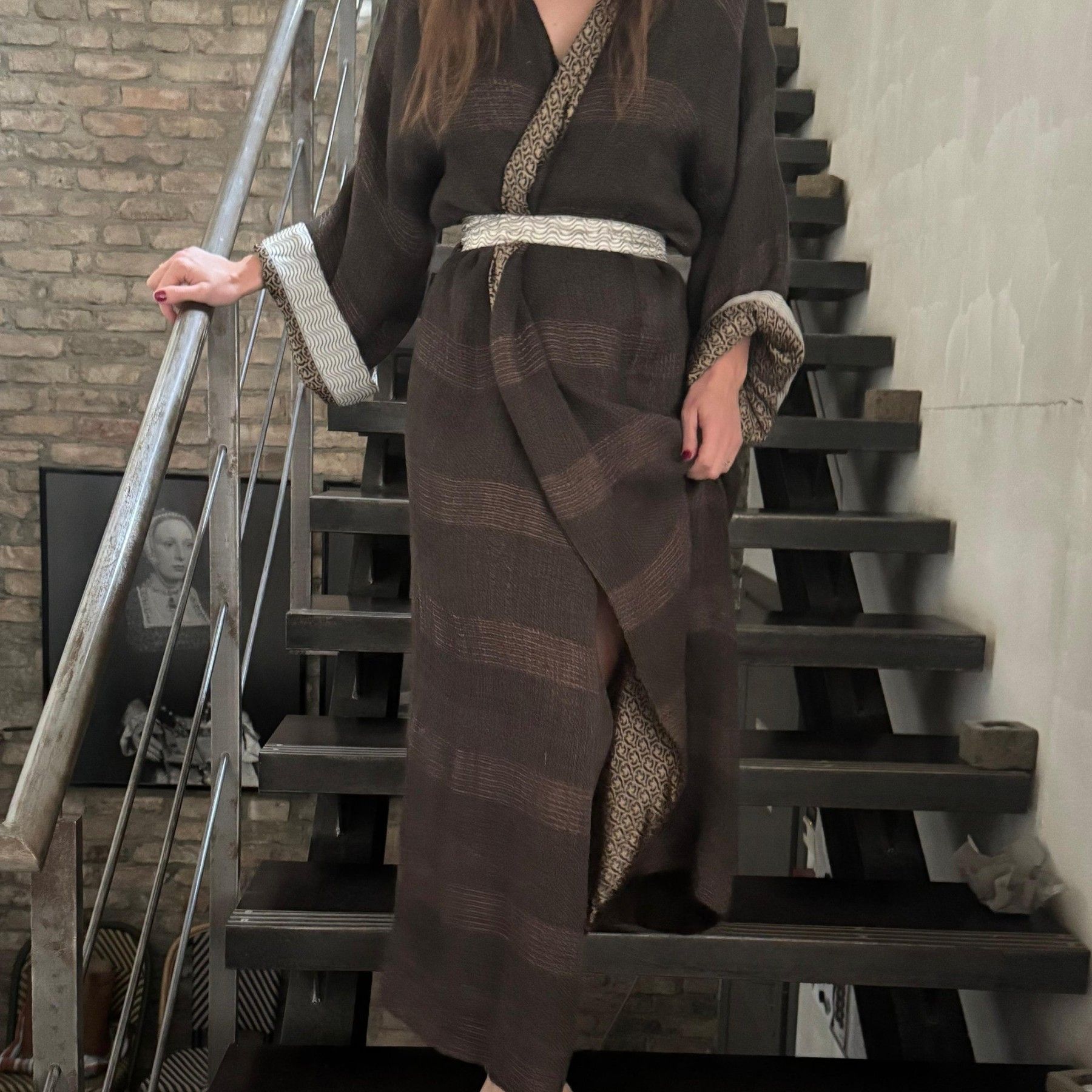 Kleita Studio Natural, L, lins, brūnā krāsā