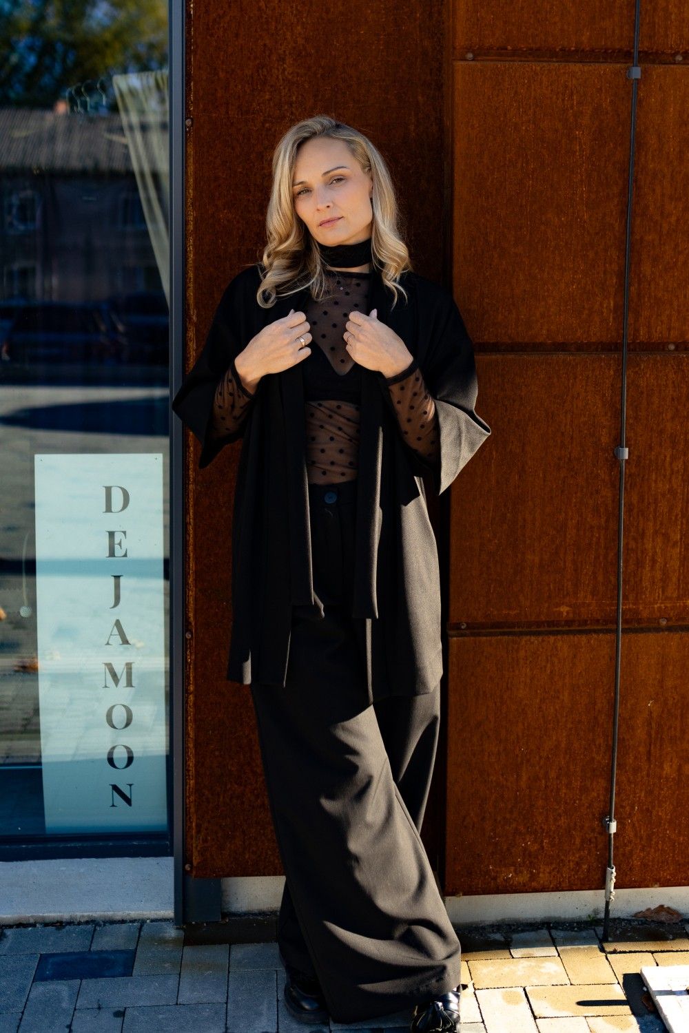 Tops DEJAMOON, XS, S, M, L, XL, mežģīnes, melnā krāsā — attēls 2