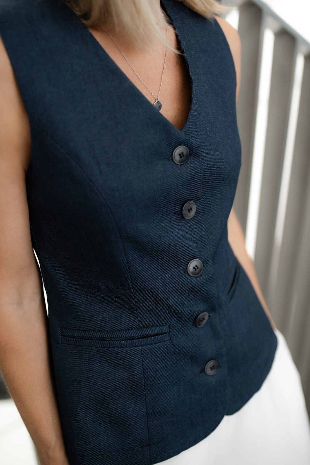 Sieviešu veste TRU:DE, XS, S, M, L, XL, džinss, zilā krāsā — attēls 4