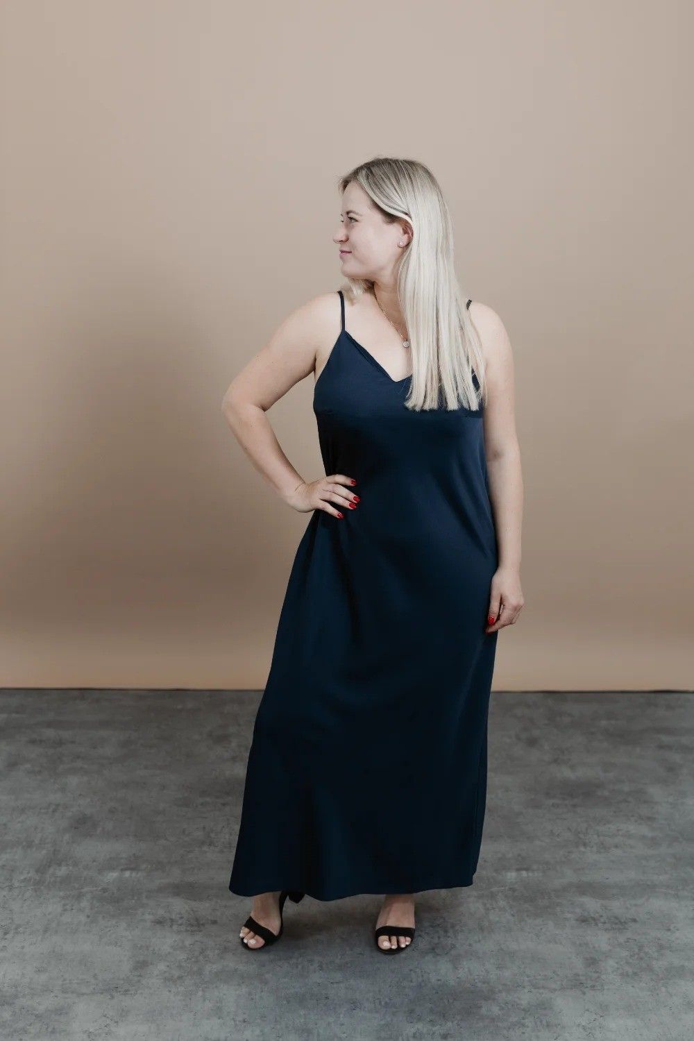 Kleita DEJAMOON, XS, M, L, XL, XXL, midi, satīns