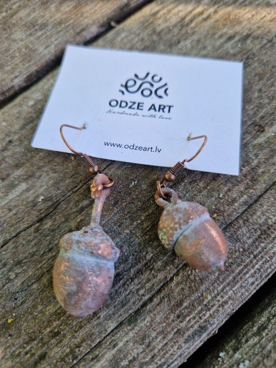 Auskari Odze Art, bēšā, brūnā krāsā — attēls 2