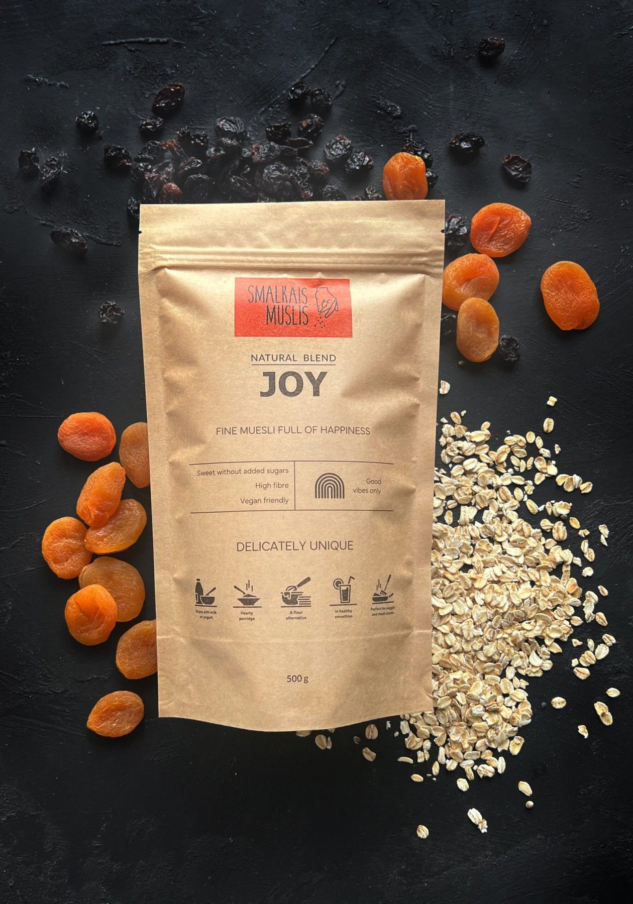 Brokastu pārslas Smalkais Muslis, natural Joy Blend, musli