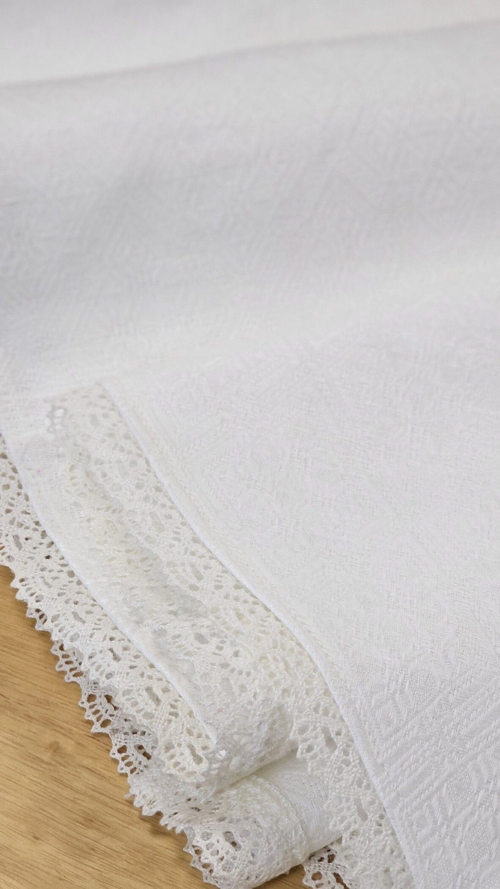 Galdauts MiPe Design, platums 156 cm, lins, baltā krāsā — attēls 4