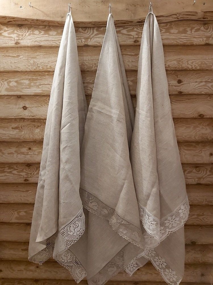 Dvielis Latvaslini, vannas, lins, bēšā, baltā krāsā — attēls 4