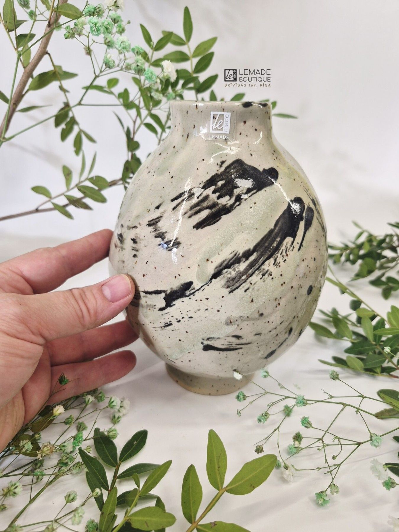 Vāze LeMade, augstums 17,5 cm, keramika, bēšā krāsā — attēls 2