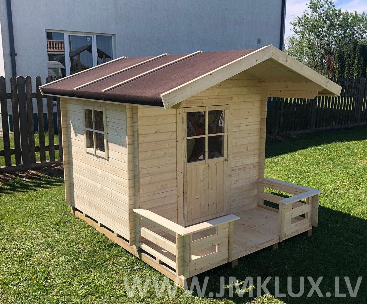 Rotaļu mājiņa JMK LUX, platums 1,82 m, garums 2,4 m, koks — attēls 2