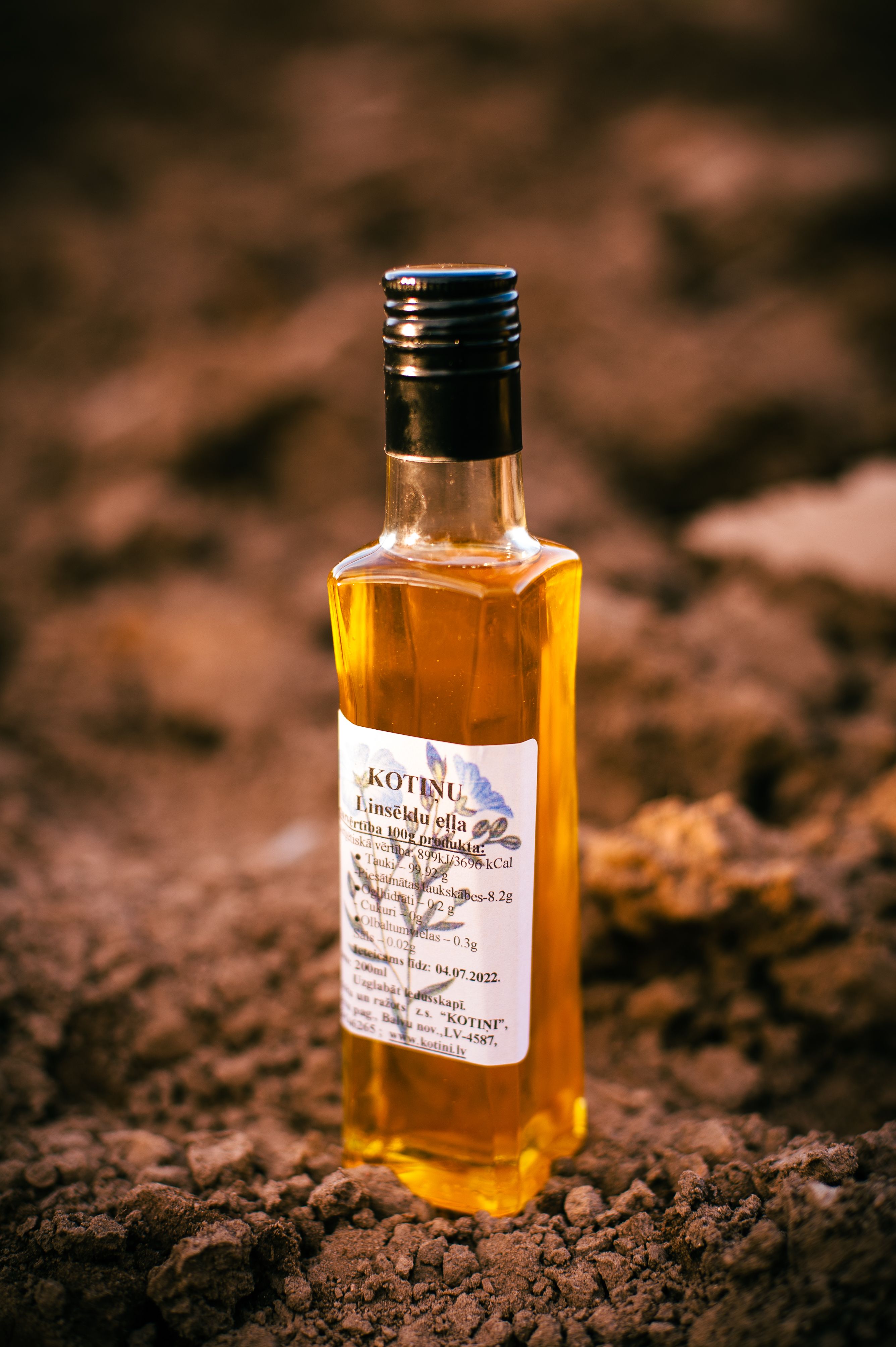 Linsēklu eļļa, auksti spiesta, 200 ml