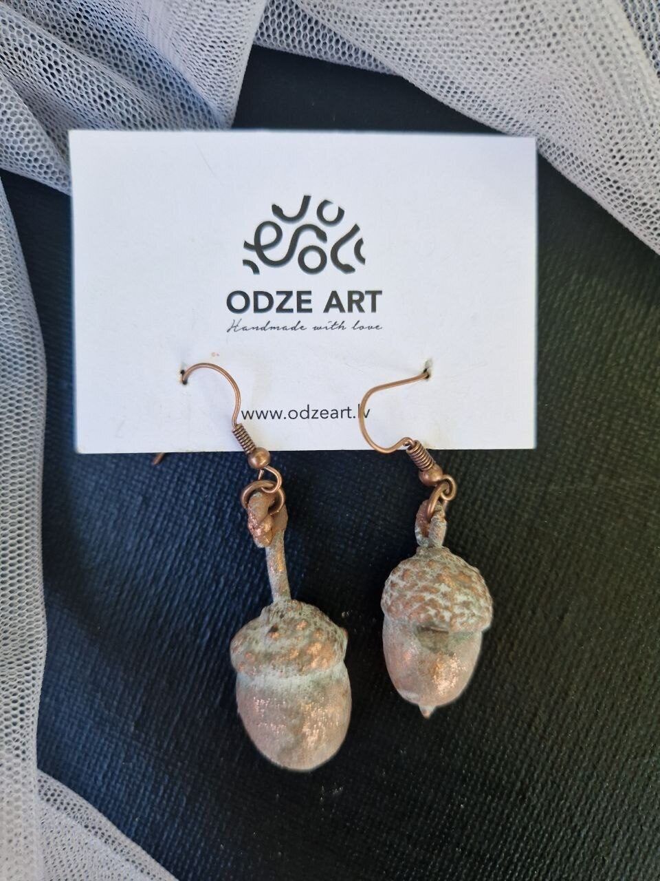 Auskari Odze Art, bēšā, brūnā krāsā — attēls 3