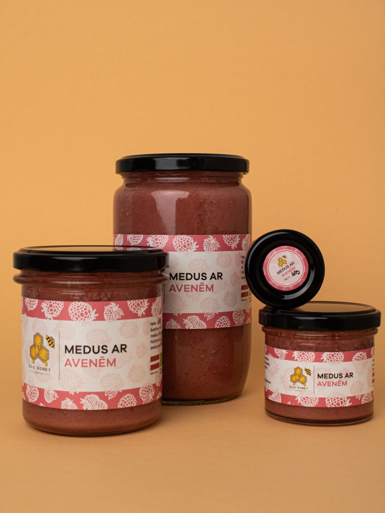 Medus ar piedevām EcoHoney Latvia, 40 g, krēmveida (putots)