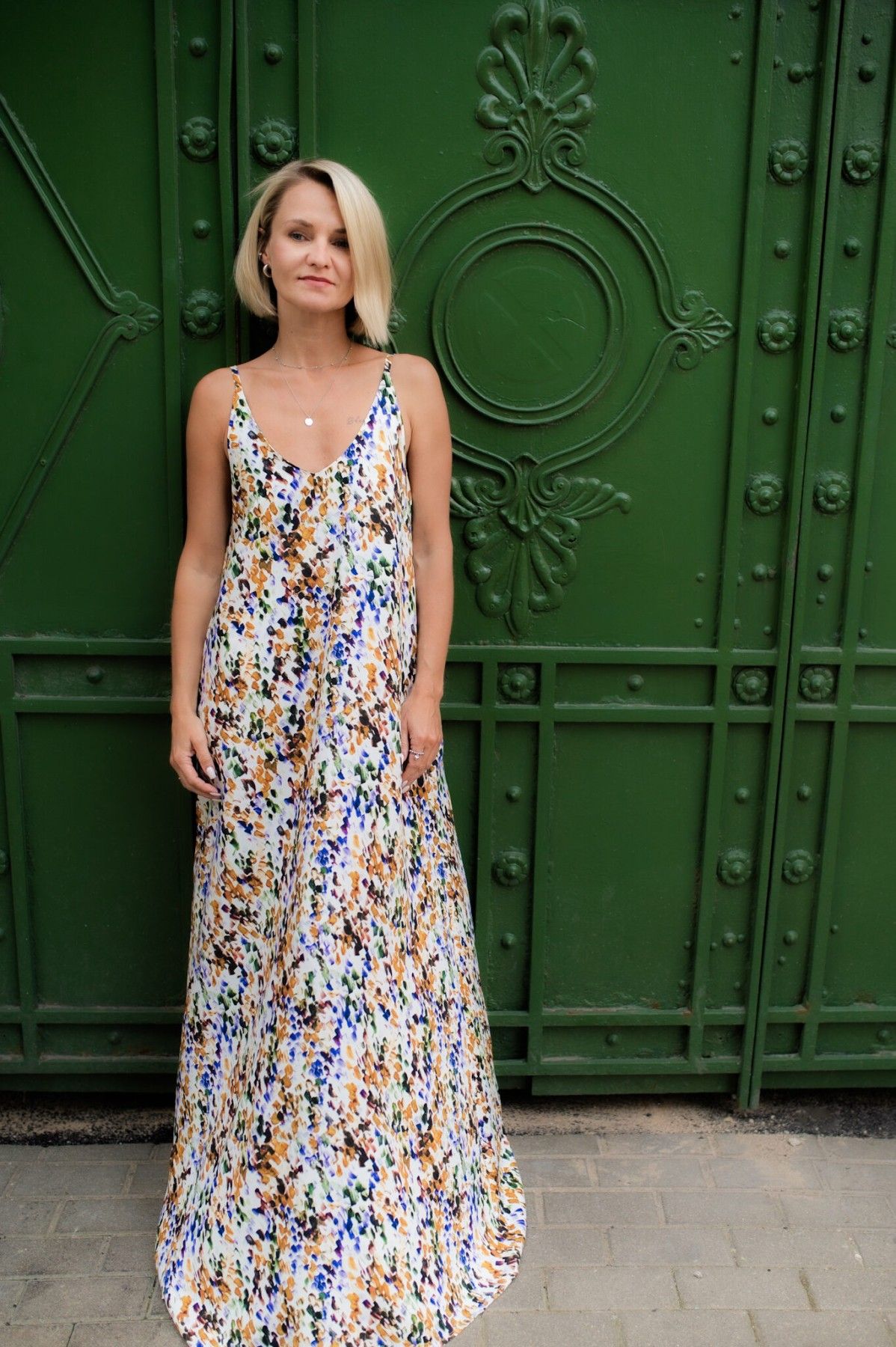 Kleita TRU:DE, L, XL, maksi, viskoze, raibā krāsā