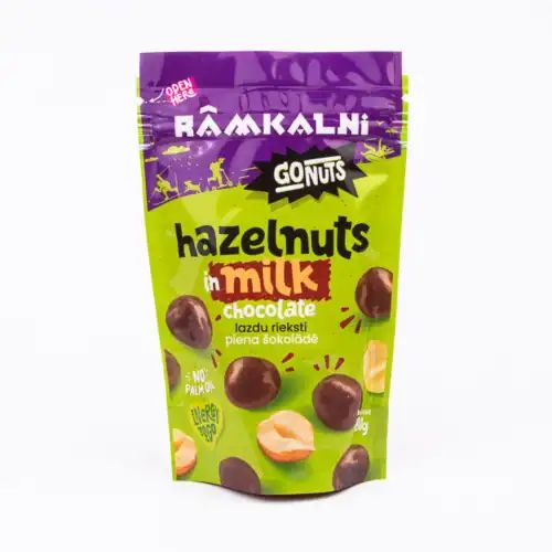 Lazdu rieksti piena šokolādē, 80 g