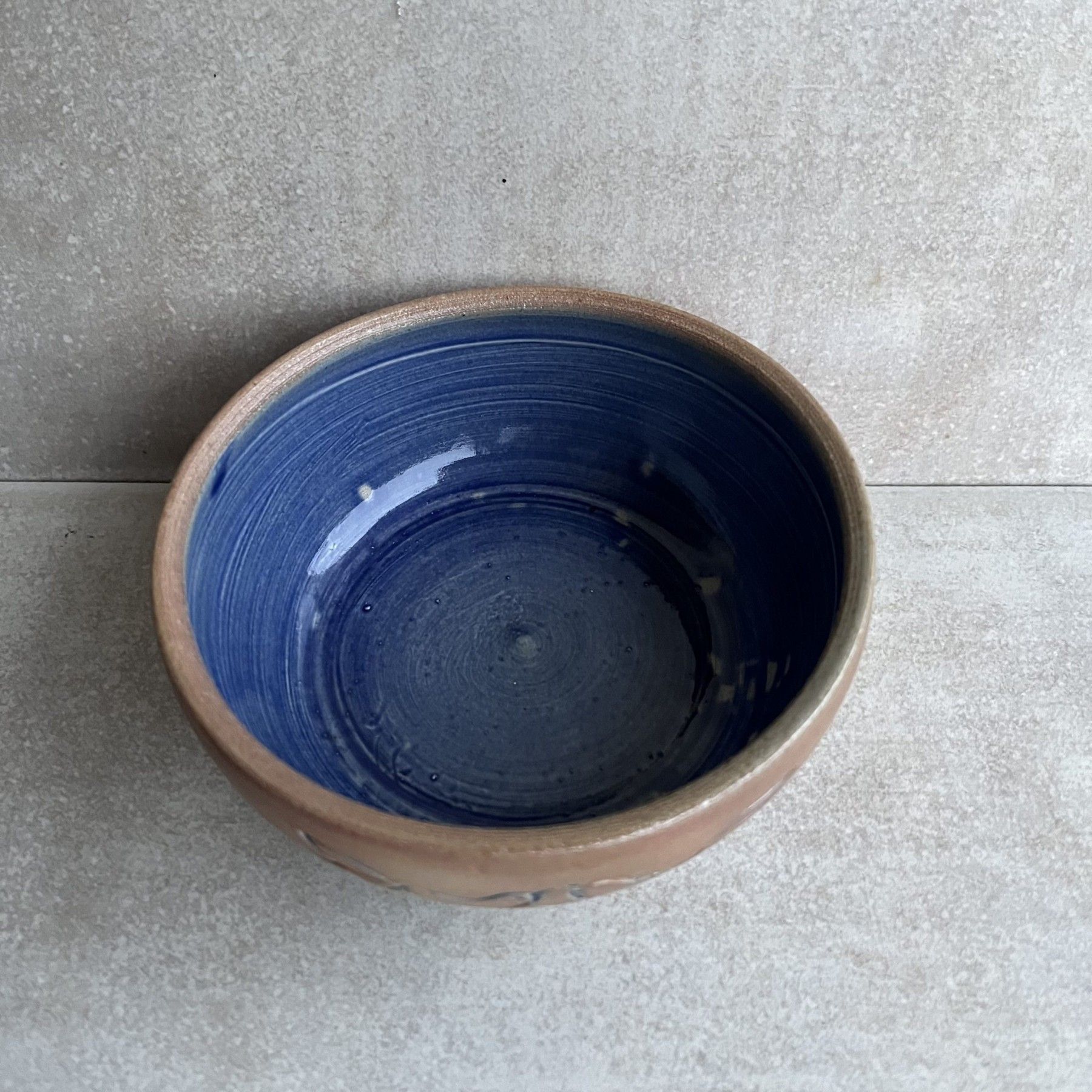 Bļoda Inga Pērkons, 11 cm, akmensmasa, brūnā, zilā krāsā — attēls 3