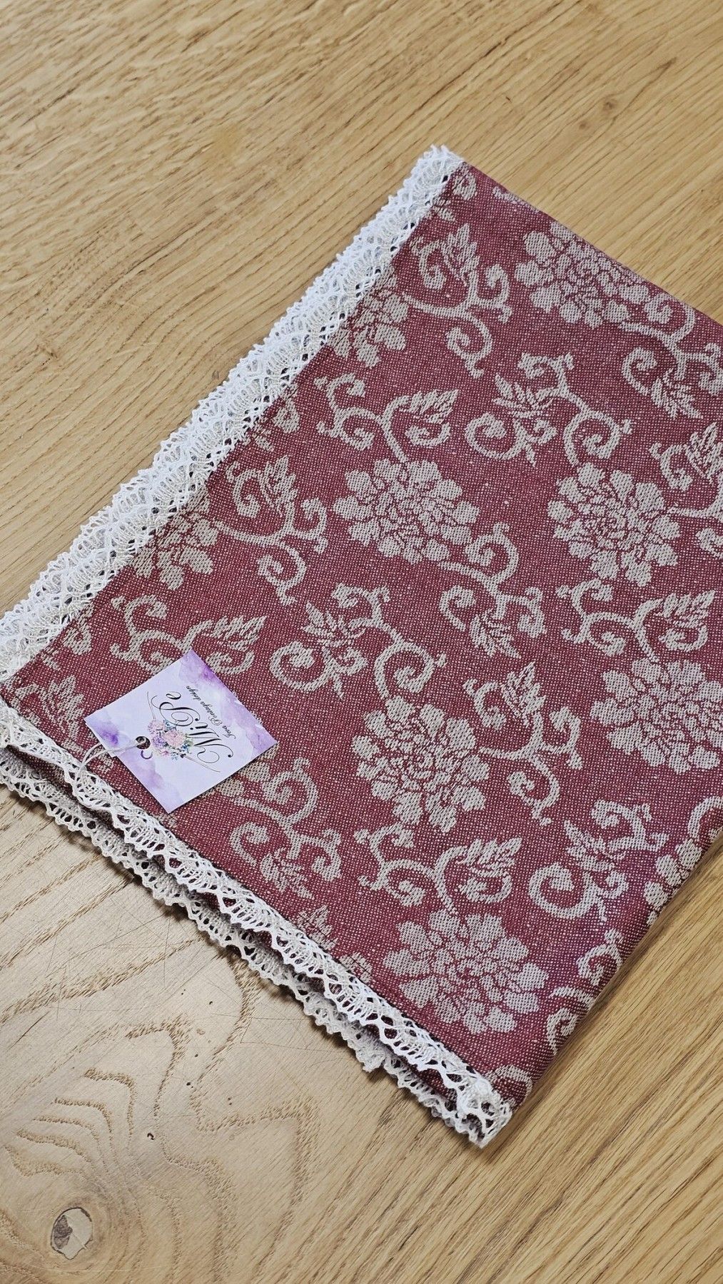 Galdauts MiPe Design, garums 120 cm, lins, sarkanā krāsā — attēls 4